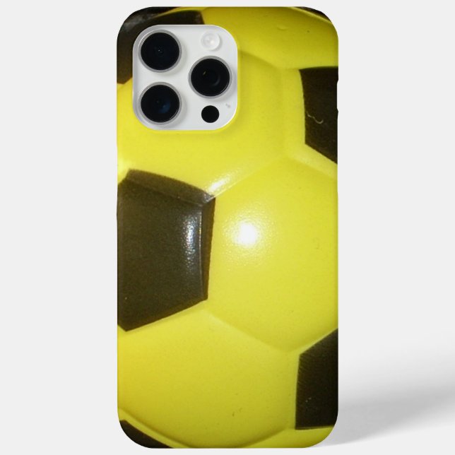 Funda De Case-Mate Para iPhone Fútbol amarillo y negro. (Reverso )