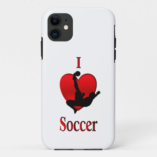 Funda De Case-Mate Para iPhone Fútbol de corazón (Reverso)