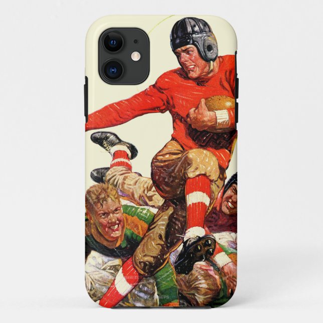 Funda De Case-Mate Para iPhone Fútbol de la universidad (Reverso)