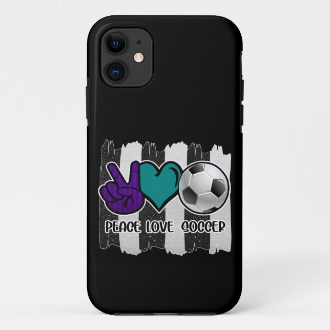 Funda De Case-Mate Para iPhone Fútbol de paz franco-negro y blanco (Reverso)