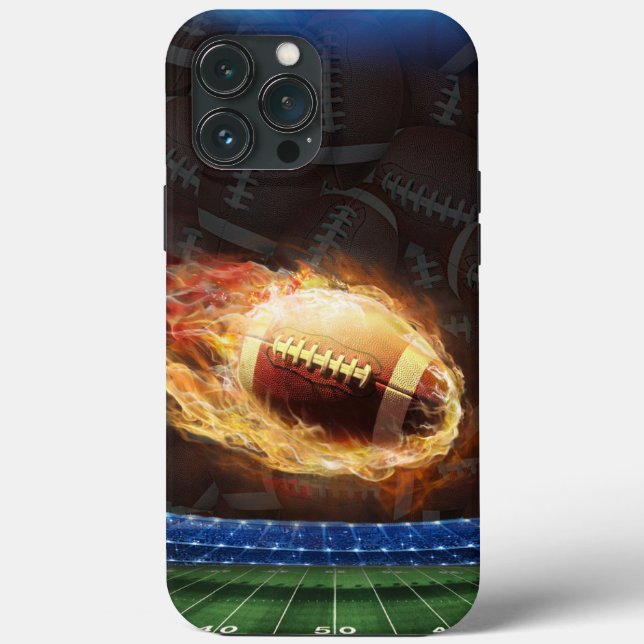 Funda De Case-Mate Para iPhone Fútbol en llamas (Reverso )