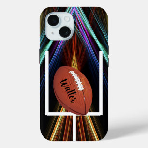 Funda Para iPhone 15 Fútbol en un fondo dorado elegante Personalizar