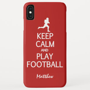 Funda Para iPhone XS Max Fútbol Mantener la calma nombre personalizado y es