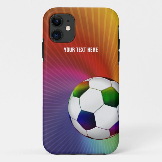 Funda De Case-Mate Para iPhone Fútbol psicodélico personalizado (Reverso)