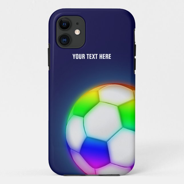 Funda De Case-Mate Para iPhone Fútbol psicodélico personalizado (Reverso)