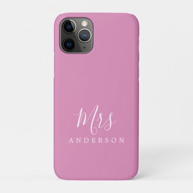 Funda De Case-Mate Para iPhone Futuro Sra Fuchsia Moda Rosada Script Bride (Reverso)