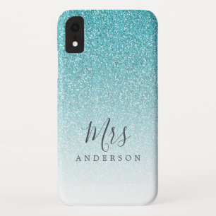 Funda Para iPhone XR Futuro Sra Tropical Blue Purpurina Moda Script Bri