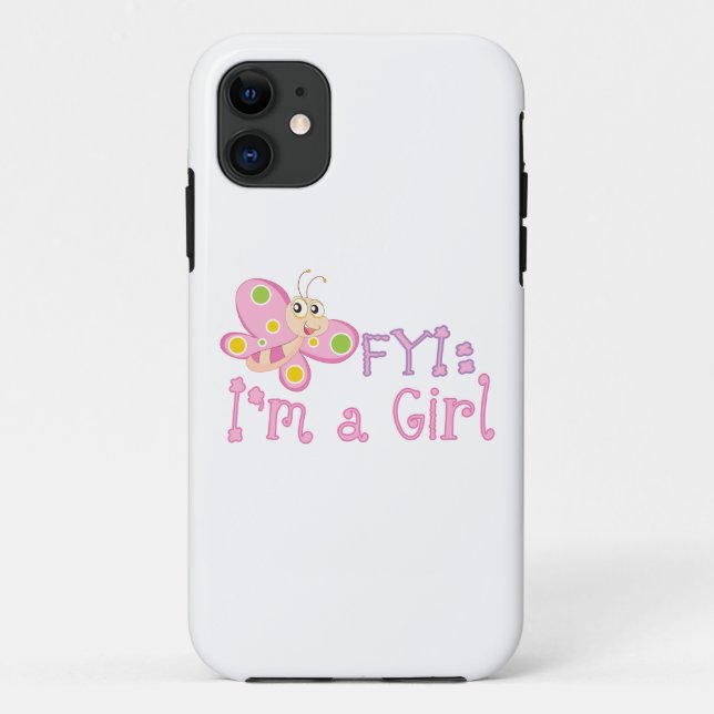 Funda De Case-Mate Para iPhone FYI: Soy una mariposa Chica (Reverso)