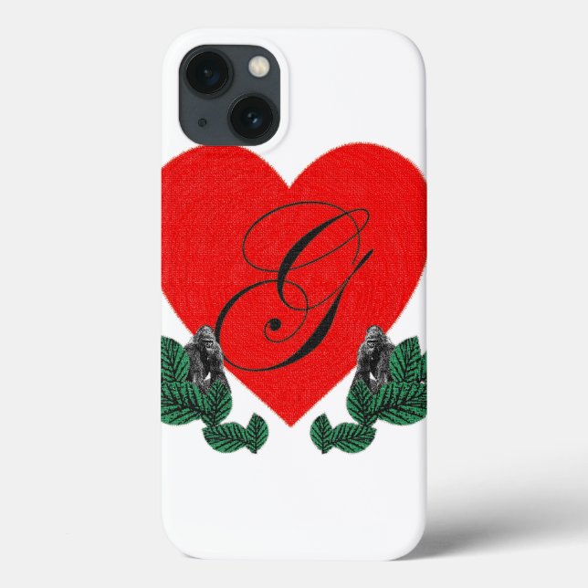 Funda De Case-Mate Para iPhone G en un corazón (personalizable) (Reverso)