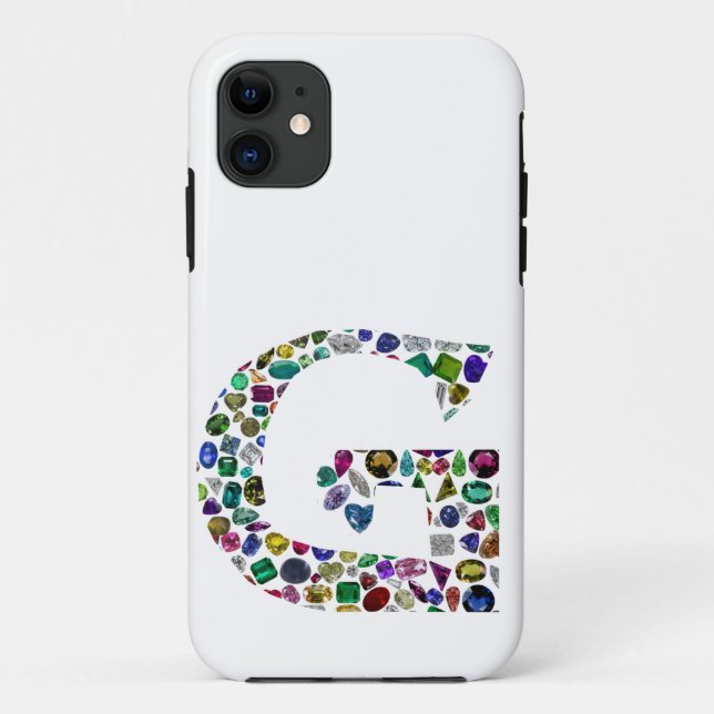 Funda De Case-Mate Para iPhone G Initial Gemstone Design (Reverso)