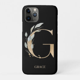 Funda Para iPhone 11 Pro G Monograma Floral Personalizado