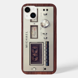 Funda Para iPhone 14 Plus De Case-Mate Gabinete de madera de grabadora estéreo retro Tech