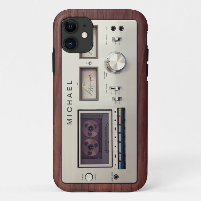 Funda De Case-Mate Para iPhone Gabinete de madera de la tecnología del (Reverso)