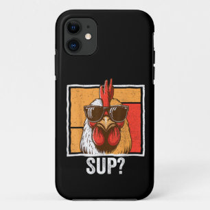 Funda Para iPhone 11 Gafas de sol de pollo Granja de animales Divertido