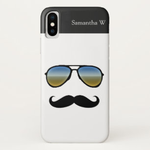 Funda Para iPhone X Gafas de sol retras divertidas con el bigote