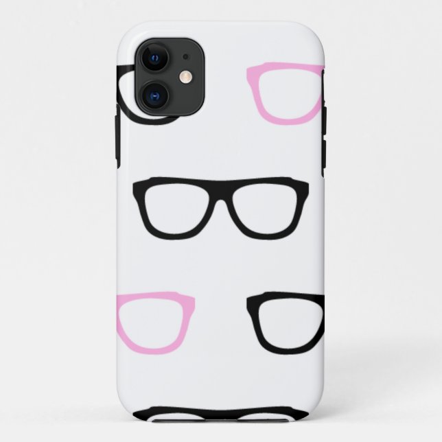 Funda De Case-Mate Para iPhone gafas geeky geek rosa (Reverso)