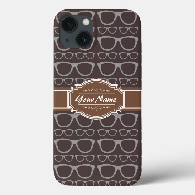 Funda De Case-Mate Para iPhone Gafas Hipster de Coffee Nerd Personalizado (Reverso)