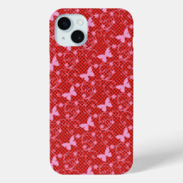 Funda Para iPhone 15 Mini Galaxia 9 cosas de encaje, rojo
