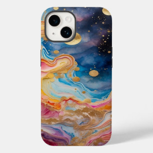 Funda Para iPhone 14 De Case-Mate Galaxia acuarela y planetas