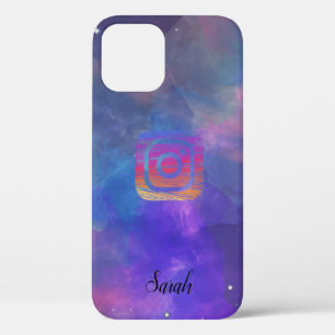 Funda Para iPhone 12 Galaxia Cute Trendy Purple
