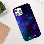 Funda Para iPhone XR Galaxia de espacio profundo de Guay con nombre<br><div class="desc">Este estuche de teléfono genial presenta un fondo de espacio acuático con texto de personalizable clásico. Los colores son azul oscuro y violeta. Puede personalizarlo con su propio nombre o monograma. Este funda de dispositivos hace un regalo de cumpleaños maravilloso para cualquiera o incluso un obsequio de existencias para las...</div>