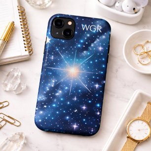 Funda Para iPhone 11 Galaxia de estrellas en monograma espacial