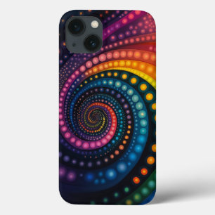 Funda Para iPhone 13 Galaxia de puntos de remolino de arco iris cósmico