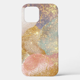 Funda Para iPhone 12 Galaxia purpurina abstracta color rosa chispa