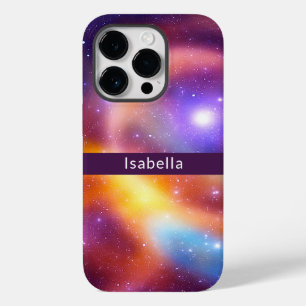 Funda Para iPhone 14 Pro De Case-Mate Galaxia Resumen Estrellas Gases Cósmicos Tu Nombre