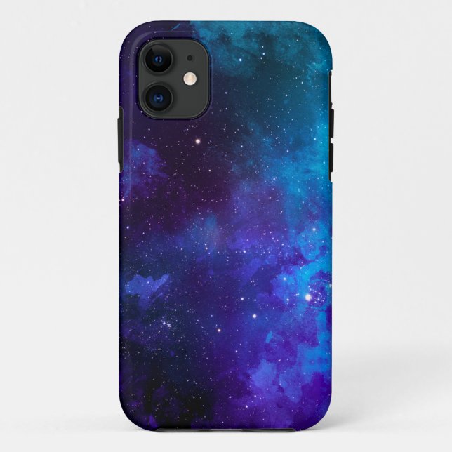 Funda De Case-Mate Para iPhone Galaxia Verde azulada púrpura (Reverso)