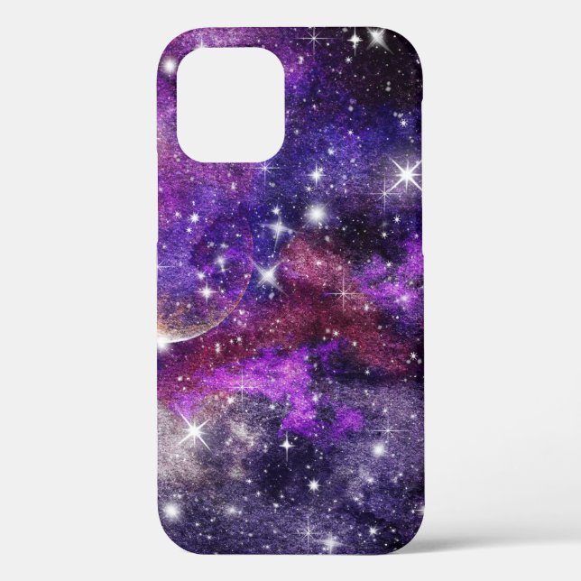 Funda De Case-Mate Para iPhone Galaxia Violeta Vía Láctea Con Planeta (Reverso )