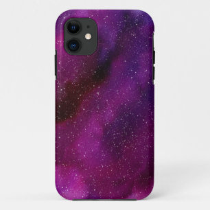 Funda Para iPhone 11 Galaxias acuáticas de color rosa púrpura