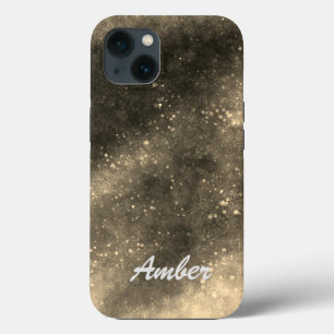 Funda Para iPhone 13 Galaxy Dorado Brillo Abstracto Personalizado