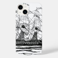 Galeón de Piratas Vintage, boceto de un barco con 