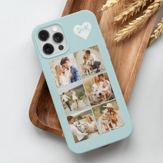Funda Para iPhone 15 Pro Max Galería Monogramada de 8 fotos personalizadas