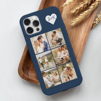 Funda Para iPhone 15 Pro Max Galería Monogramada de 8 fotos personalizadas