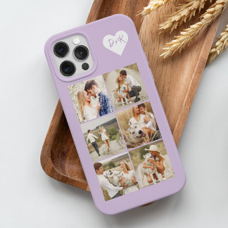 Funda Para iPhone 15 Pro Max Galería Monogramada de 8 Fotos Personalizadas Fund