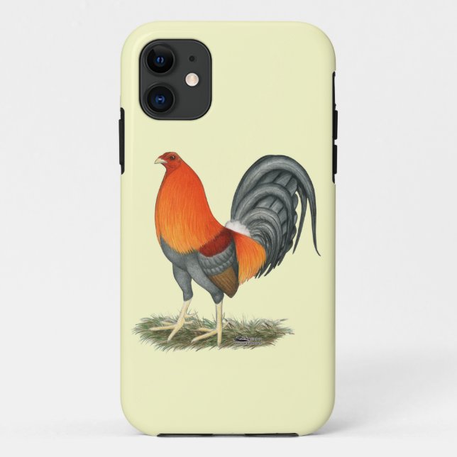Funda De Case-Mate Para iPhone Gallo Azul Rojo Gamecock (Reverso)
