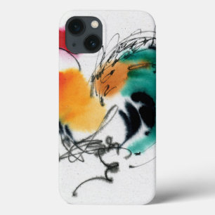 Funda Para iPhone 13 Gallo colorido. Caligrafía y watercolor.