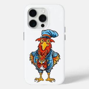 Funda Para iPhone 15 Pro Gallo de Dibujos Animados Divertido y Mandón