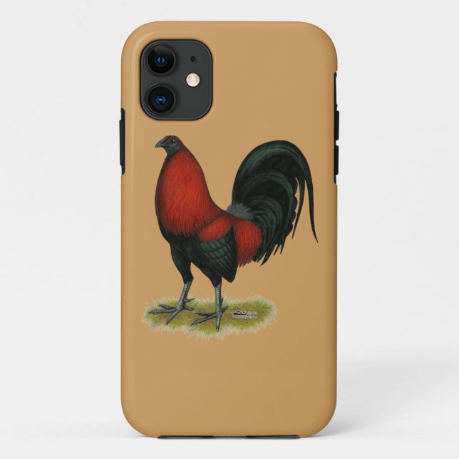 Funda De Case-Mate Para iPhone Gallo Rojo Negro BB Juego Americano (Reverso)