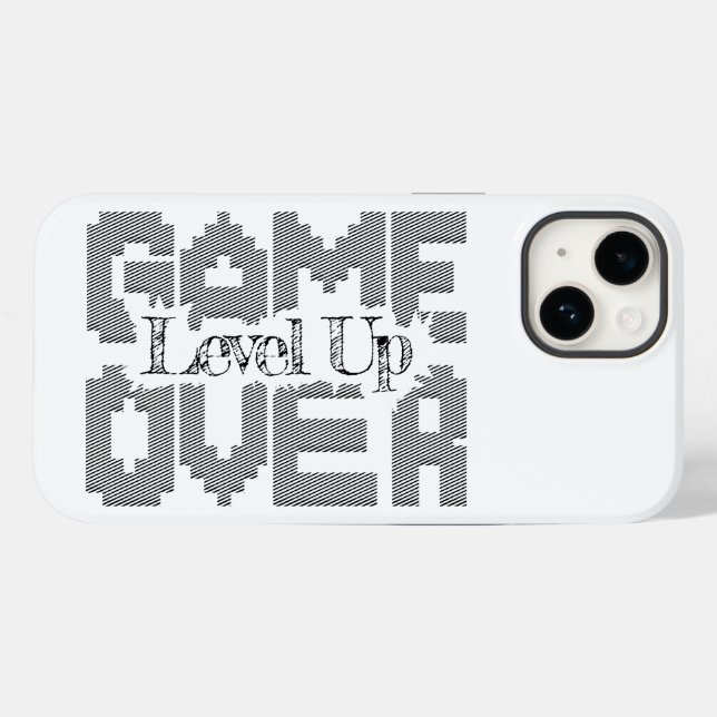 Funda De Case-Mate Para iPhone Game Over: Restaurar la Diversión Clásica, Sube de (Reverso (Horizontal))