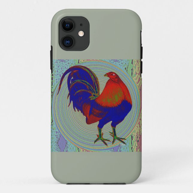 Funda De Case-Mate Para iPhone Gamecock: Rooster impresionista (Reverso)