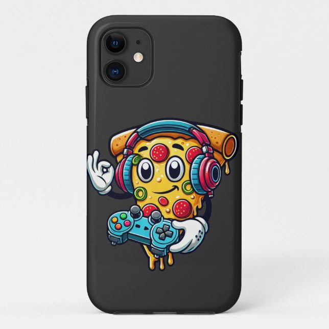 Funda De Case-Mate Para iPhone Gamer Pizza Video Gaming Food iPhone 11 Funda (Reverso)