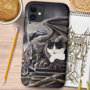 Funda Para iPhone 11 Gargoyle Castillo Blanco Negro