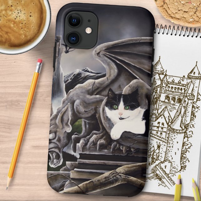 Funda De Case-Mate Para iPhone Gargoyle Castillo Blanco Negro (Subido por el creador)
