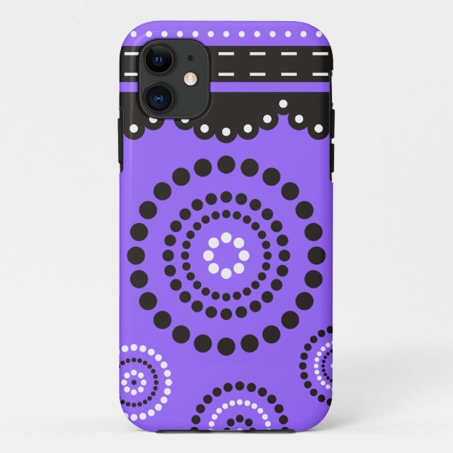 Funda De Case-Mate Para iPhone Garland ARTdeco blanco negro + tu color de fondo (Reverso)