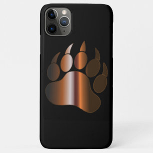FUNDA PARA iPhone 11 PRO MAX GARRA DE OSO DE ACERO MARRÓN SOBRE NEGRO