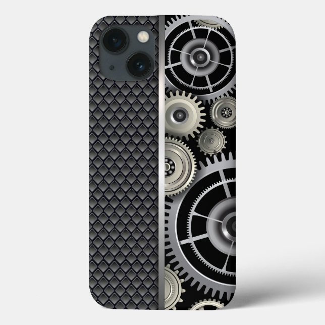 Funda De Case-Mate Para iPhone Gases de ingeniería mecánica y patrón de malla (Reverso)