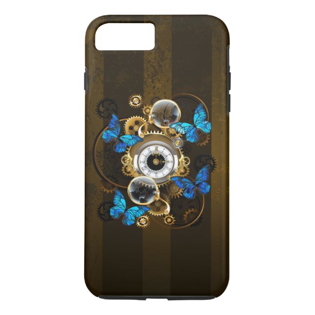 Funda De Case-Mate Para iPhone Gases de vapor y mariposas azules (Reverso)
